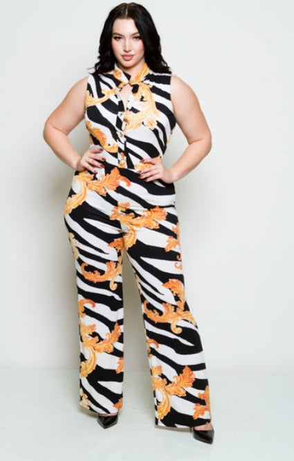 Jumper -Sleeveless Button up Zebra Printed