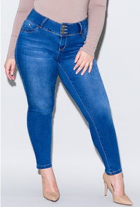 Jean Pants -3 Button Ankle Demin