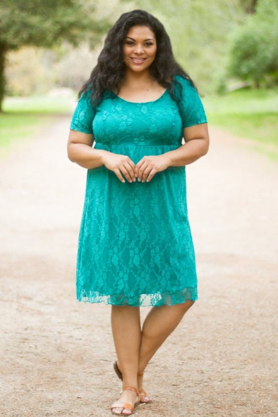 Dress - Green Lace