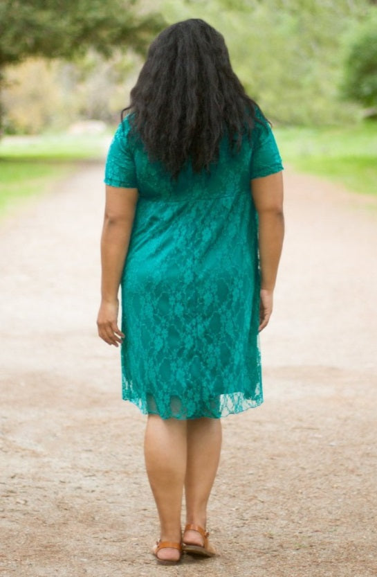 Dress - Green Lace