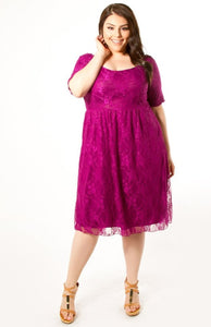 Dress - Magenta Lace