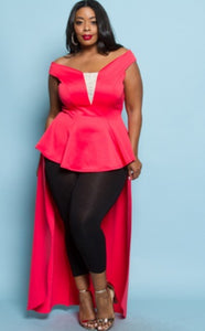 Blouse -Off the Shoulder High Low