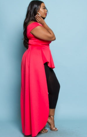 Blouse -Off the Shoulder High Low