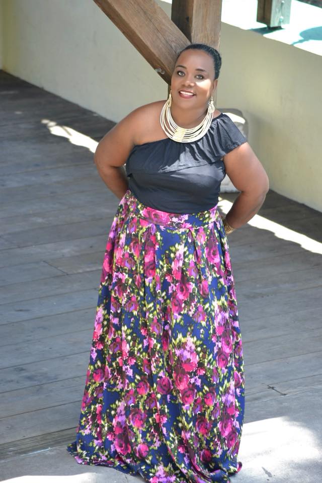 Skirt - Floral Printed Scuba Maxi