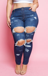 Jeans -Rip/Stressed Denim High Road