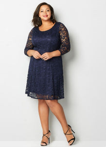 Dress - Navy Blue Lace