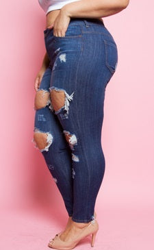 Jeans -Rip/Stressed Denim High Road