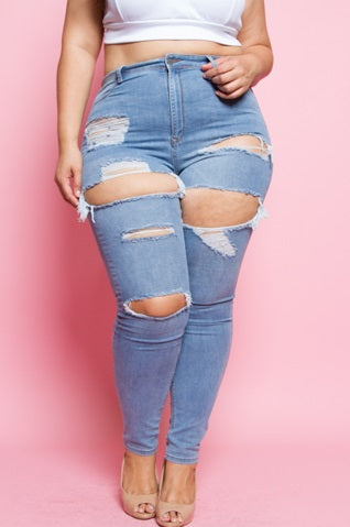 Jeans -Rip/Stressed Denim