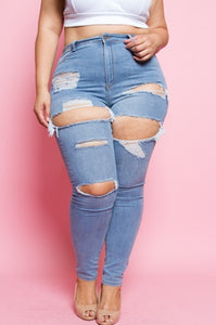 Jeans -Rip/Stressed Denim