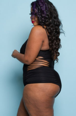 Bodysuit -Black Ripples