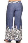 Pants -White Embroidery Wide Leg