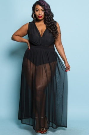 Dress - Evening Gown w/Mesh
