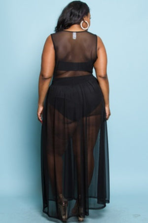 Dress - Evening Gown w/Mesh
