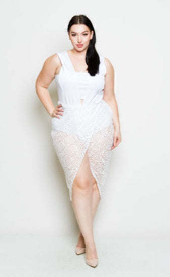 Dress - Snow Flake Lace Body-Con