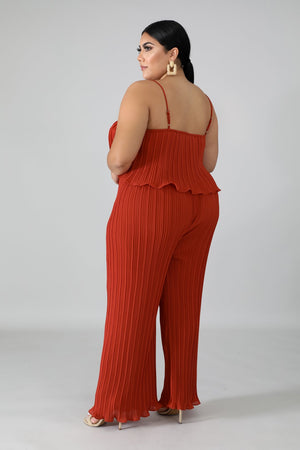 Jumper -Pleated  (Rust)