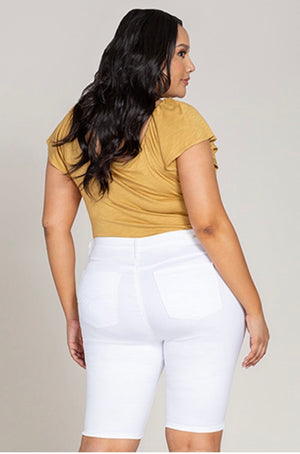 Jean - White Bermuda Shorts (Wide Fit)