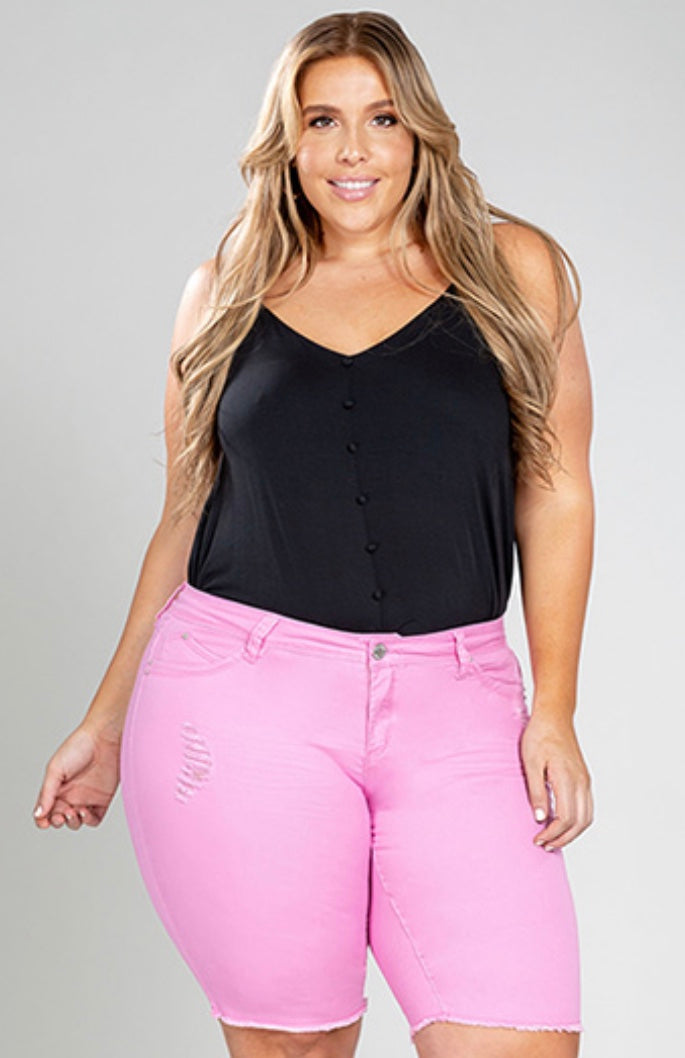 Jean - Pink Bermuda Shorts