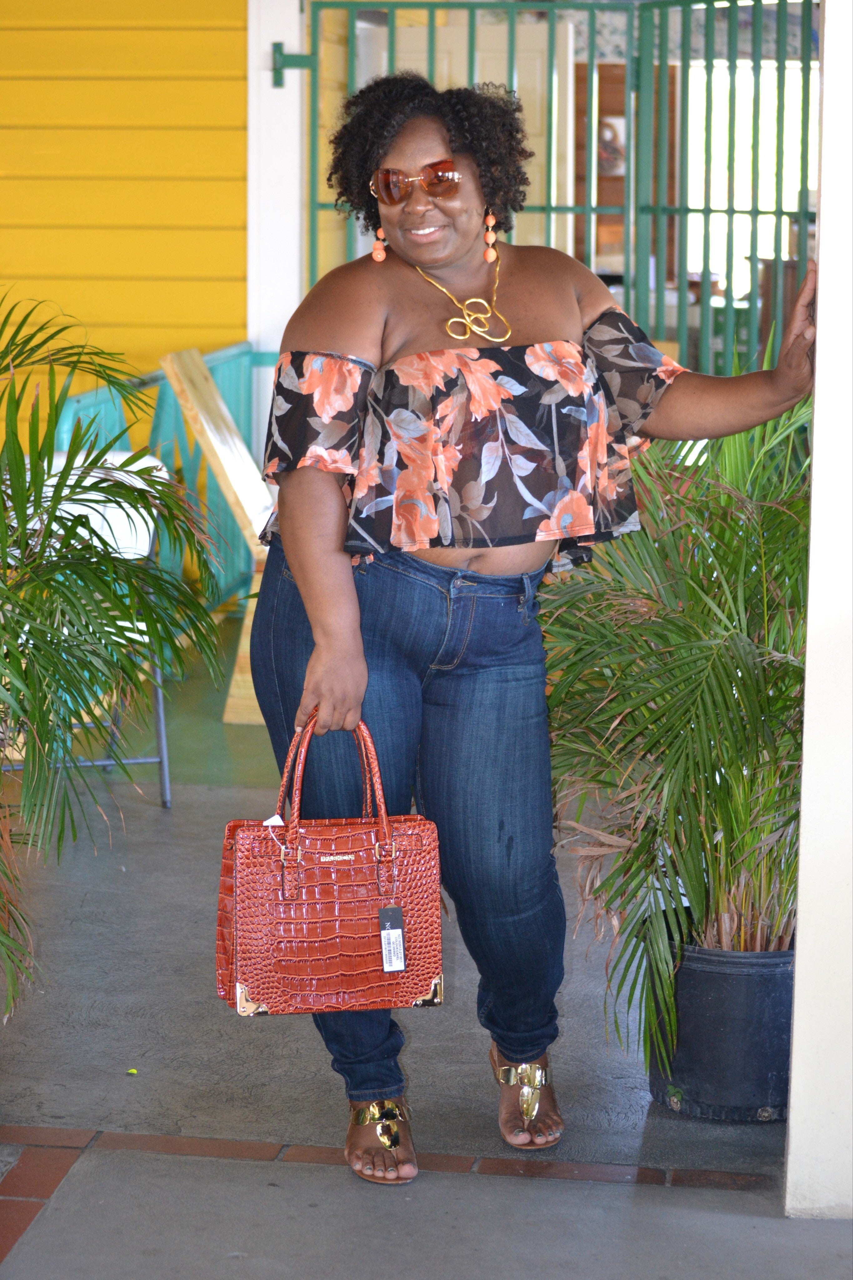 Set - Sheer Floral Slit Pant