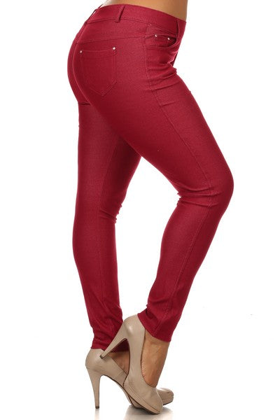 Jeans -Maroon Jeggings