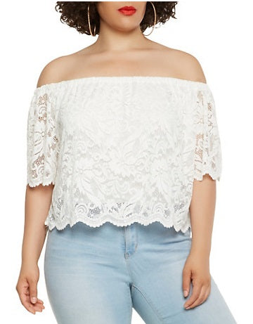 Blouse -White Flower Lace