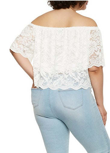 Blouse -White Flower Lace