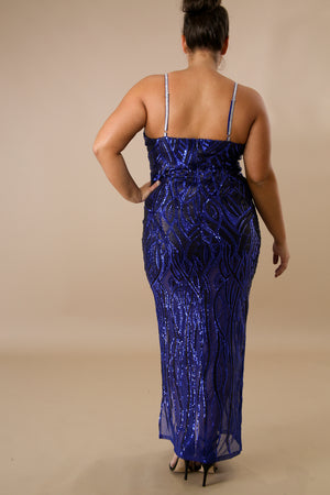 Dress - Sequin Midnight Blue Waves