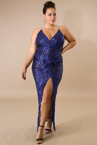 Dress - Sequin Midnight Blue Waves