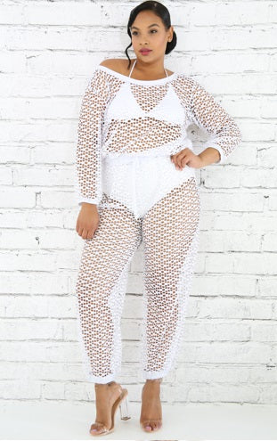 Jumper -White Net Cover-Up