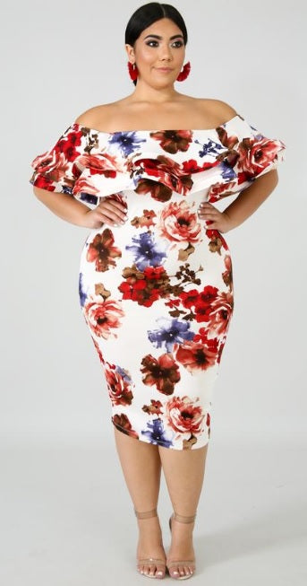 Dress - Floral Body-Con