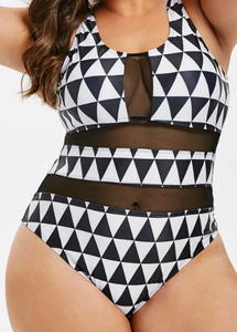 Swimwear -  Black and Whited Eclipse (Please see measurements below)