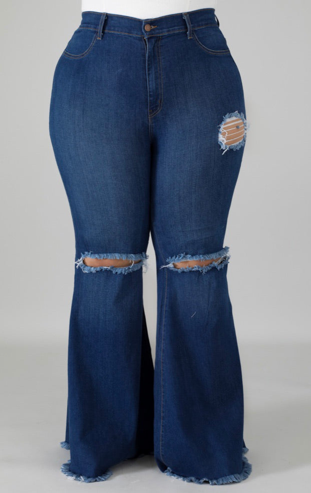 Jeans - Bell Rip Denim