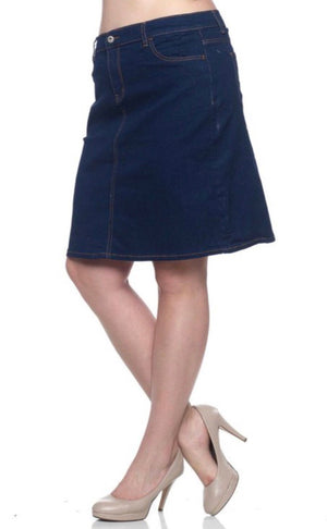 Jean Skirt -Dark Blue