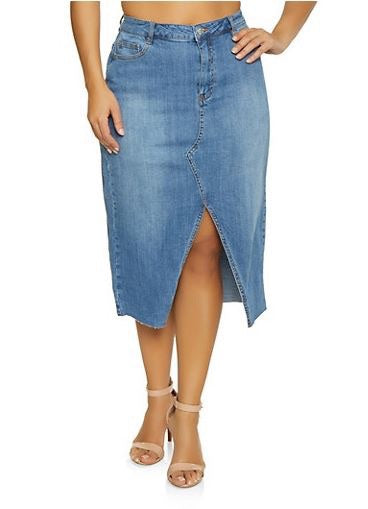 Jean Skirt -Light Blue Split