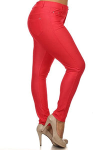 Jeans -Red Jeggings